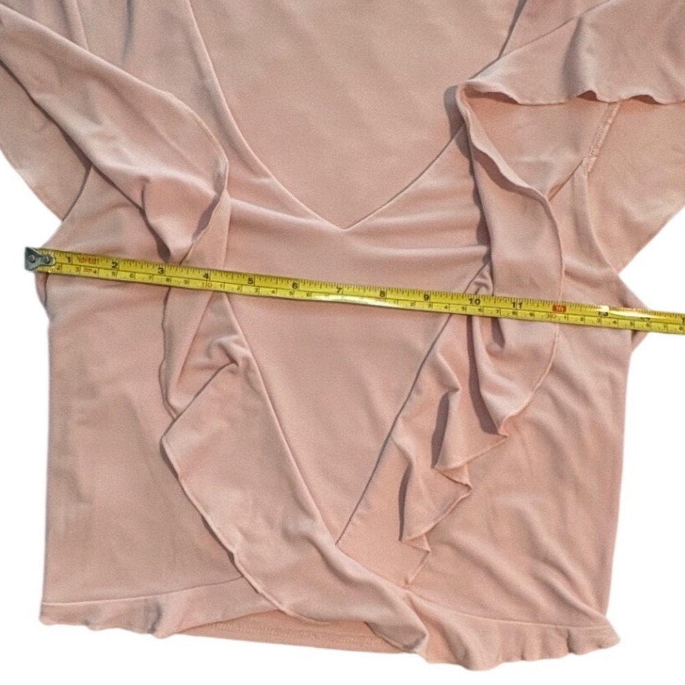 Express Blush Pink Ruffle Top Flutter Sleeve V Neck Soft Stretch XSmall
Coquette - Picture 6 of 8